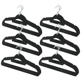 Kuber IndustriesVelvet Cloth Hanger Set of 30 With Chromed Plated Steel Hook (Black)